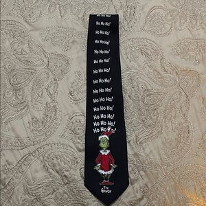 Dr. Seuss Black and Red Grinch Tie